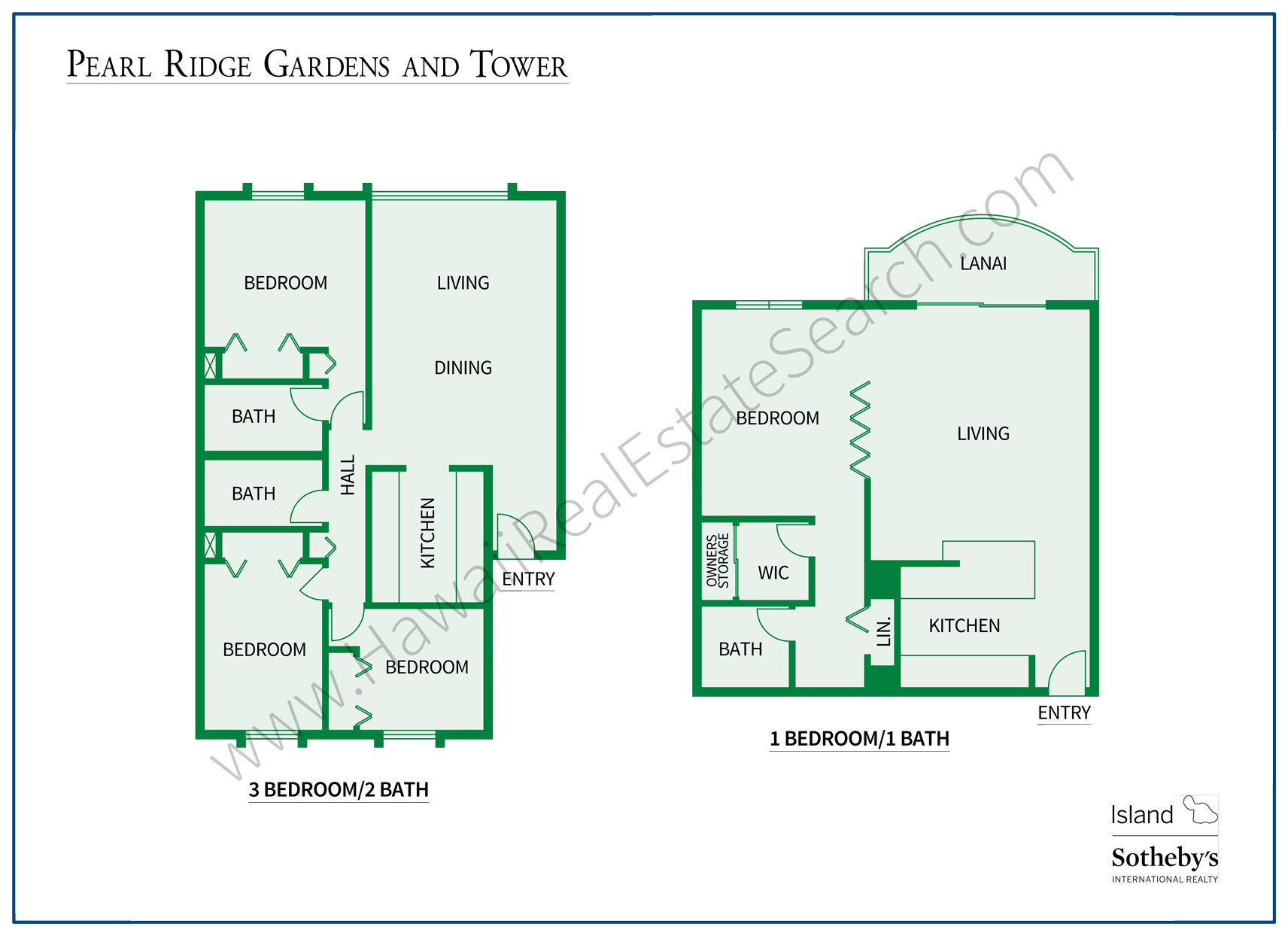 Pearl Ridge Gardens and Tower Floor Plans